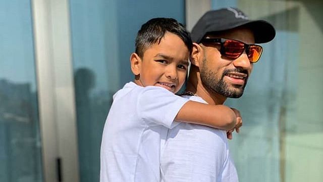 In a video uploaded by Shikhar Dhawan, the father-son duo can be seen experimenting with video filters.