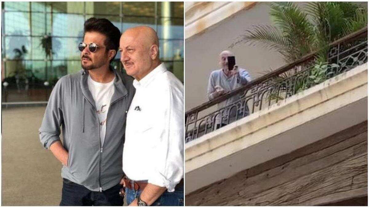 Anil Kapoor and Anupam Kher’s fun interaction while following social distancing.
