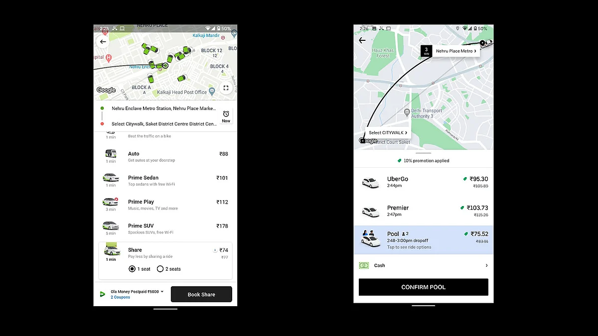 Share cab services still operating in India.