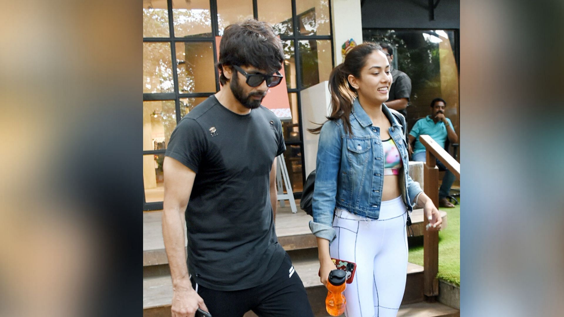 A file photo of Shahid Kapoor and Mira Rajput exiting a gym in Bandra.&nbsp;