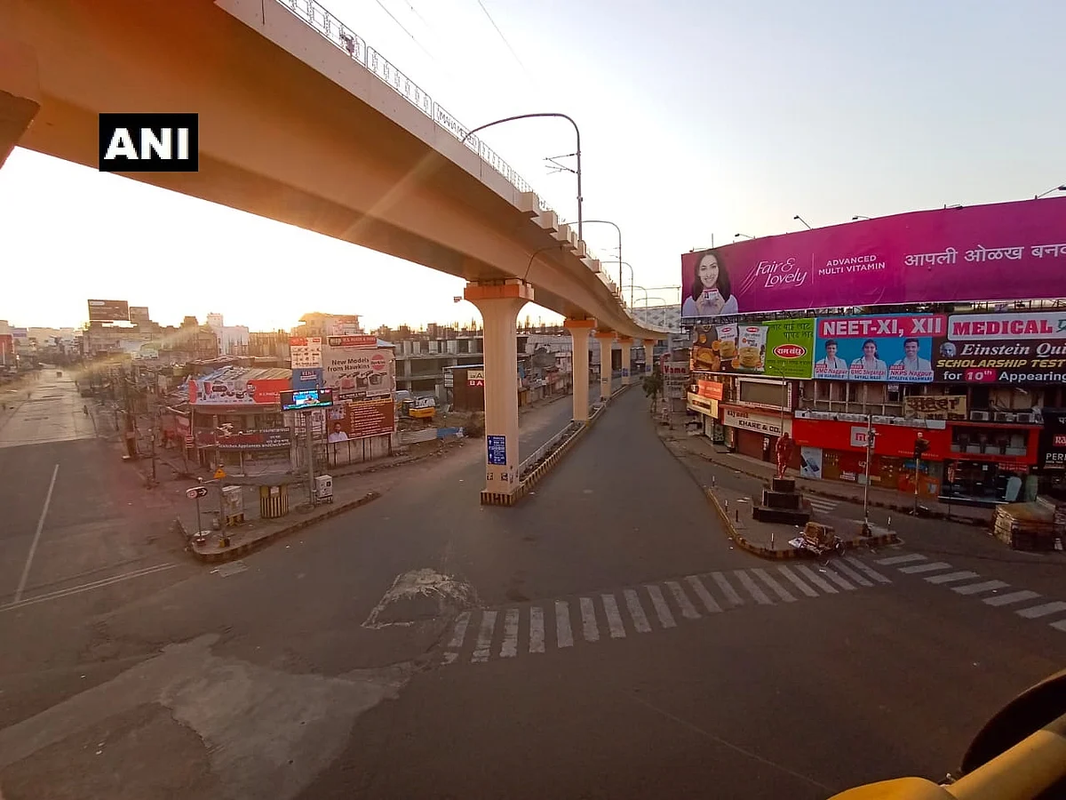 Empty streets in Nagpur as the day of the Janata Curfew dawned.