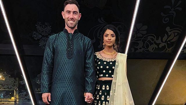 Australian cricketer Glenn Maxwell was spotted sporting a “sherwani” and a “tilak” on his forehead for the engagement.