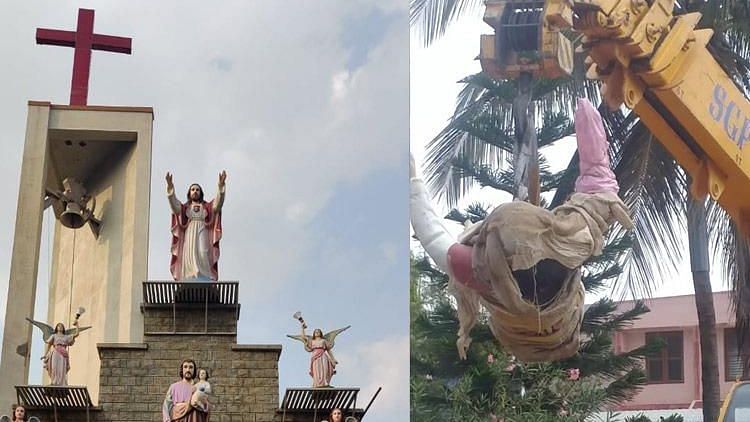 Christian community alleges Christ statue has been removed by the local officials.