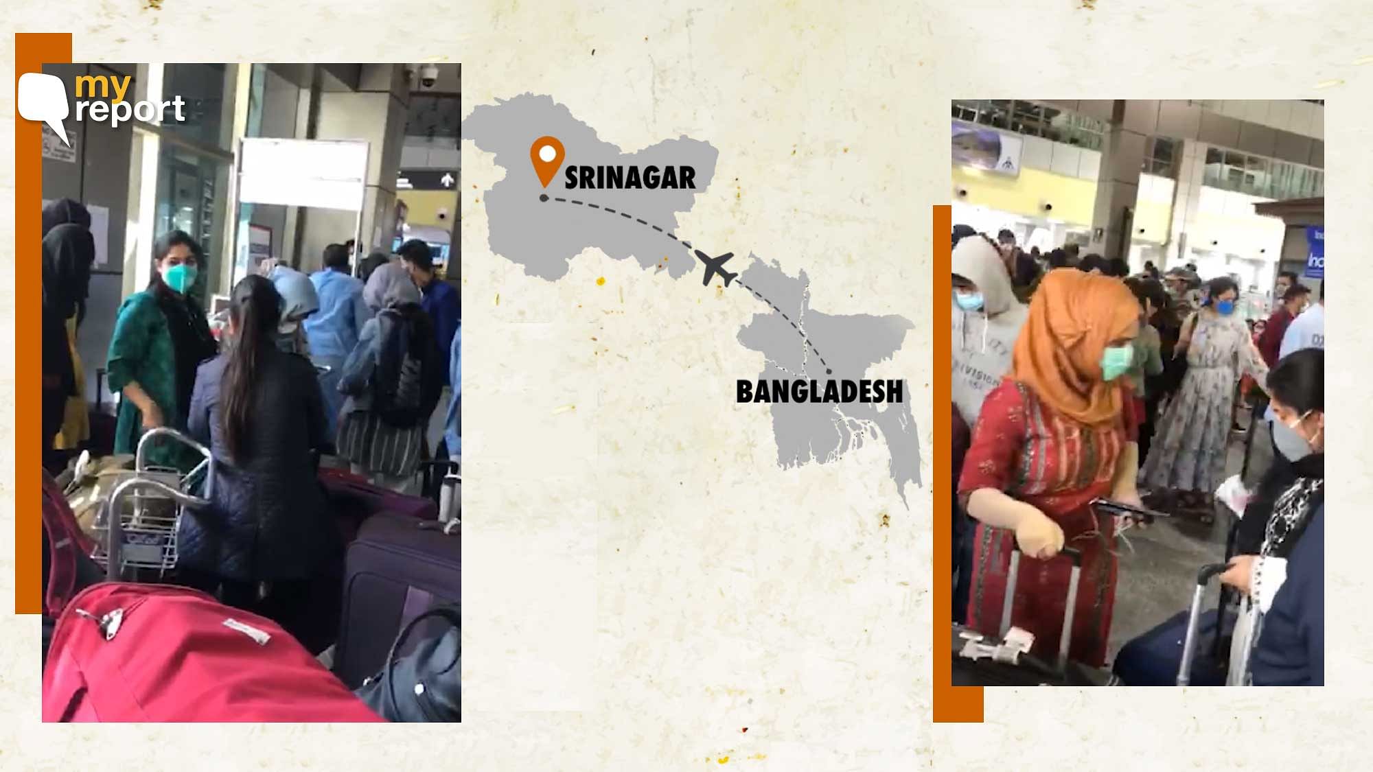 Several passengers had to wait hours at Srinagar Airport before being taken to an unknown quarantine facility.