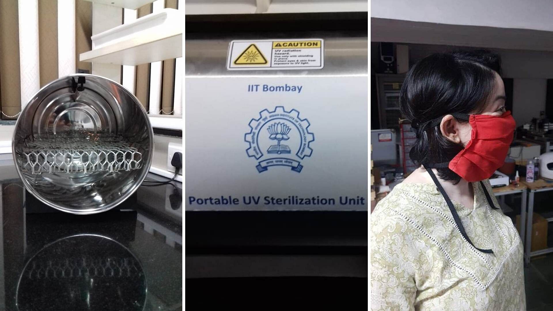 The UV sanitiser an cotton masks innovated by IIT Bombay.