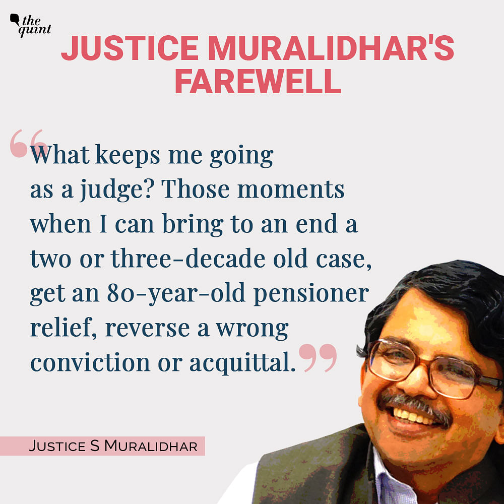 Reproduced here is his farewell speech at the Delhi High Court.
