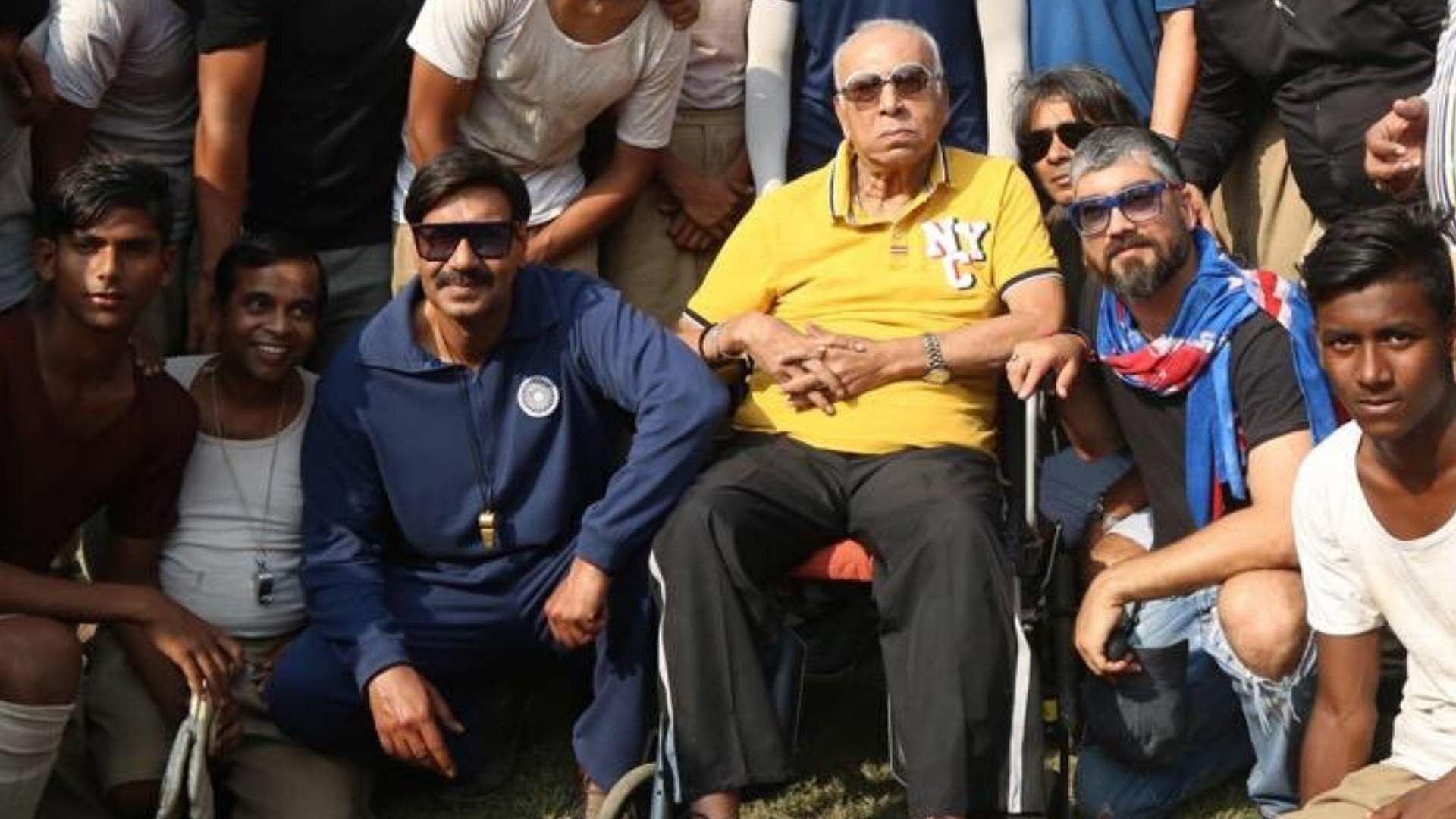 Ajay Devgn with late Indian footballer PK Banerjee.