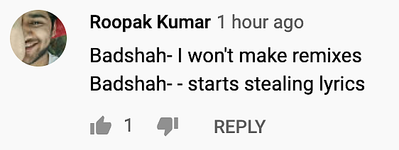 Just one of the many comments...