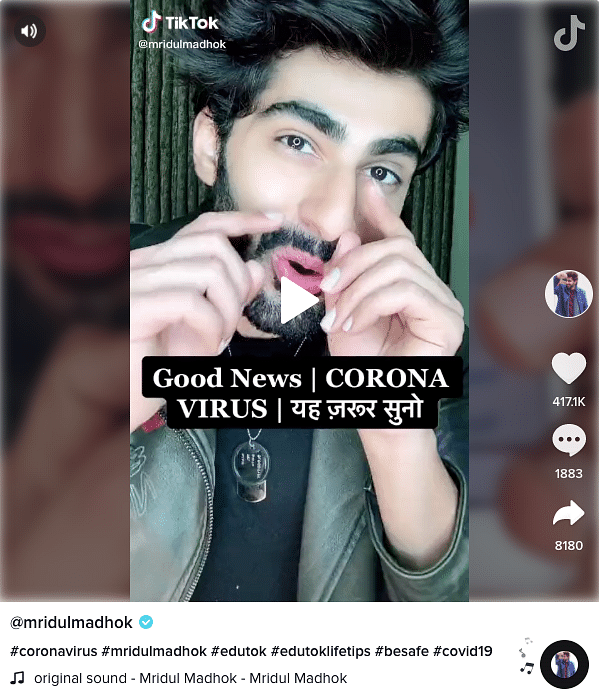 From meat-eating to hugging and propagating myths on the novel coronavirus, TikTok has become a hotbed of fake news.
