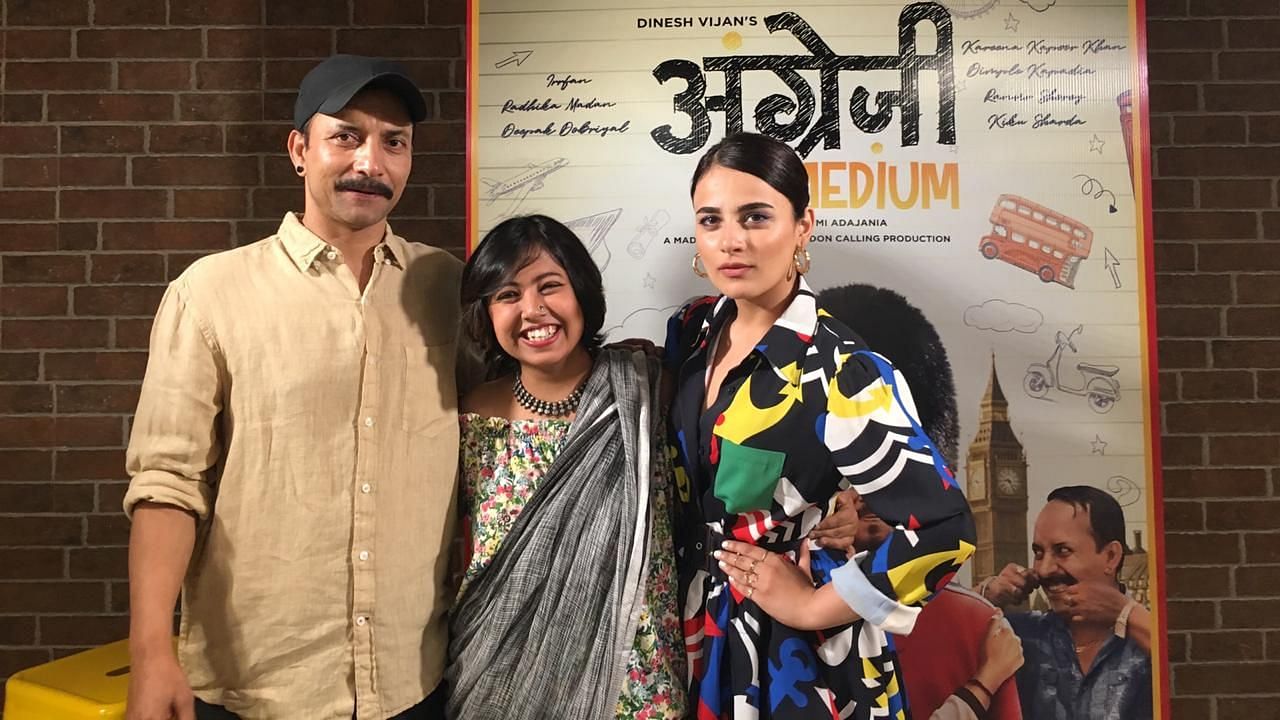 Deepak Dobriyala and Radhika Madan during the promotion of<i> Angrezi Medium</i>.