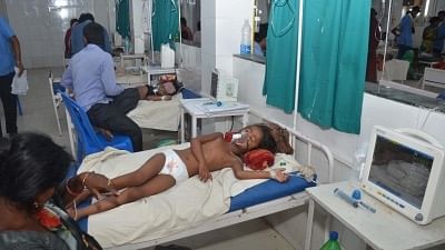 Muzaffarpur: Children with Acute Encephalitis Syndrome (AES) symptoms being treated at hospital in Muzaffarpur, Bihar on 19 June 2019. Image used for representation only.