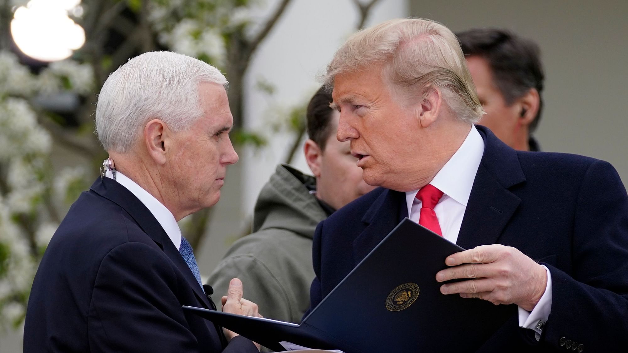 US President Donald Trump speaks with Vice President Mike Pence. Image for representation.