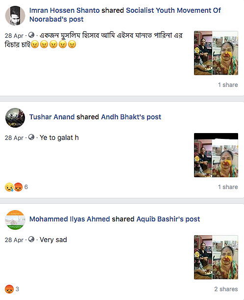 The posts can be seen <a href="https://www.facebook.com/search/top/?q=RSS%20goons%20has%20attacked%20Hindu%20woman%20">here</a>.