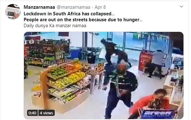 The video is from 2018 when a shop in Mitchells Plain was vandalised following violent protests in the area.