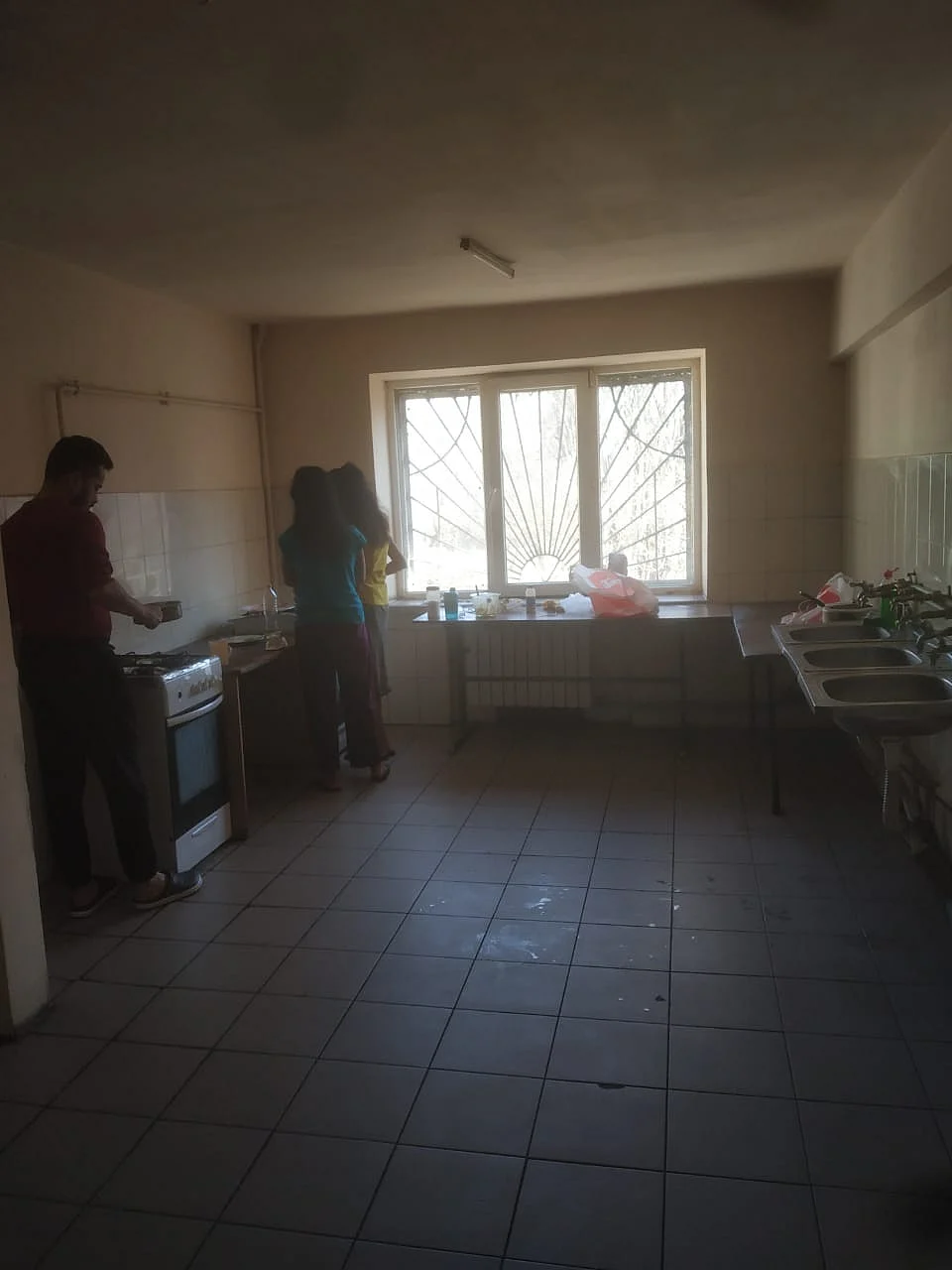 We live in a hostel with other students. We don’t have any other option but to cook together in the common kitchen area.