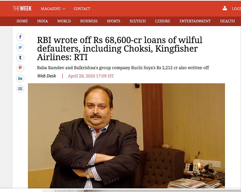 Reports Say RBI Wrote off Loans of Rs 68,600 Cr, Apex Bank Denies