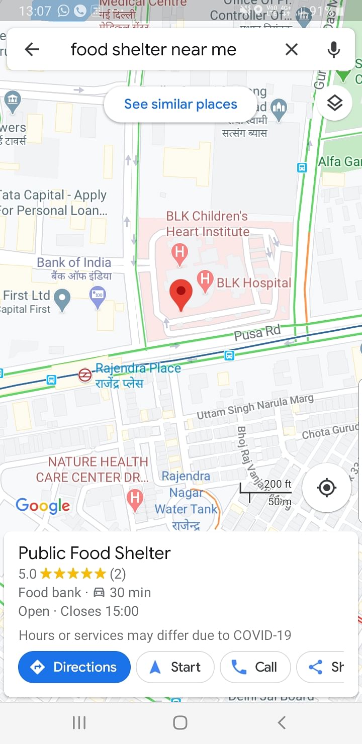 Search Google Maps for “Food Shelter Near Me” or “Night Shelter Near Me” to find the closest shelter.
