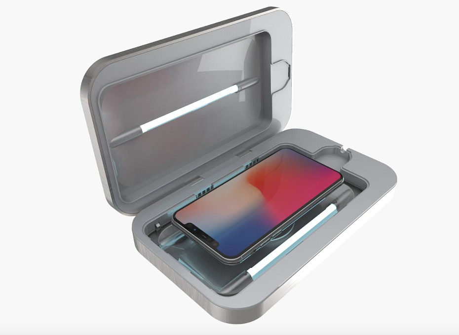 This UV light case claims to sanitise your phone or earphones.