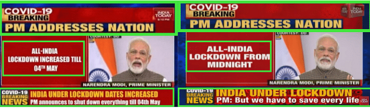The image in circulation is a morphed version of the bulletin ran by India Today on 24 March.