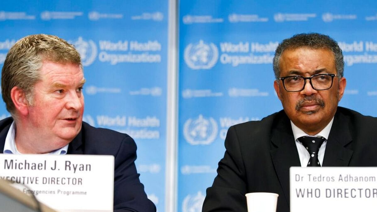 Dr Tedros Adhanom Ghebreyesus, the head of the World Health Organisation (right).