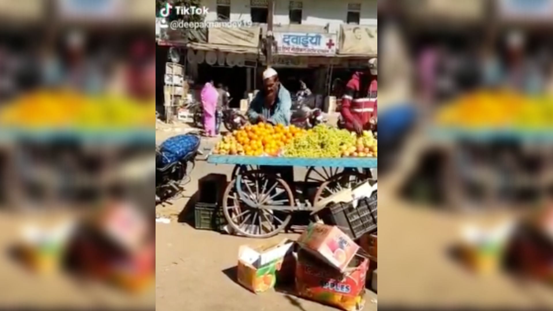 A viral video on social media shows a man in Madhya Pradesh’s Raisen district allegedly spitting on the fruits that he was selling.