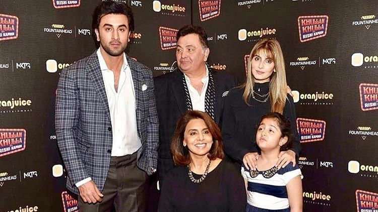 Ranbir Kapoor, Rishi Kapoor, Riddhima Kapoor, Neetu Singh Kapoor with Riddhima’s daughter Samara.