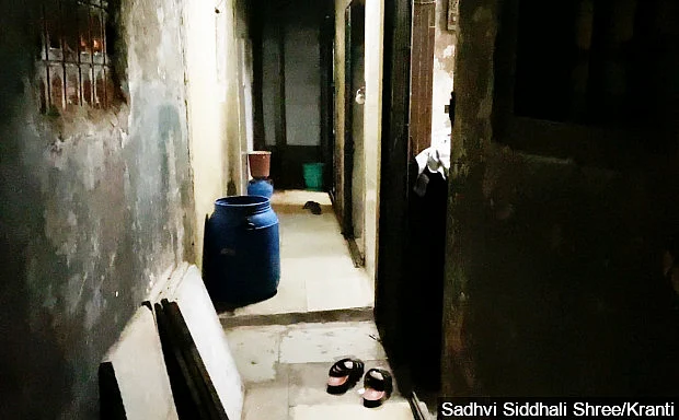 A home for sex workers in Kamathipura, 4 April 2020. In such a constricted space, even if one person contracts COVID-19, it could spread rapidly. 