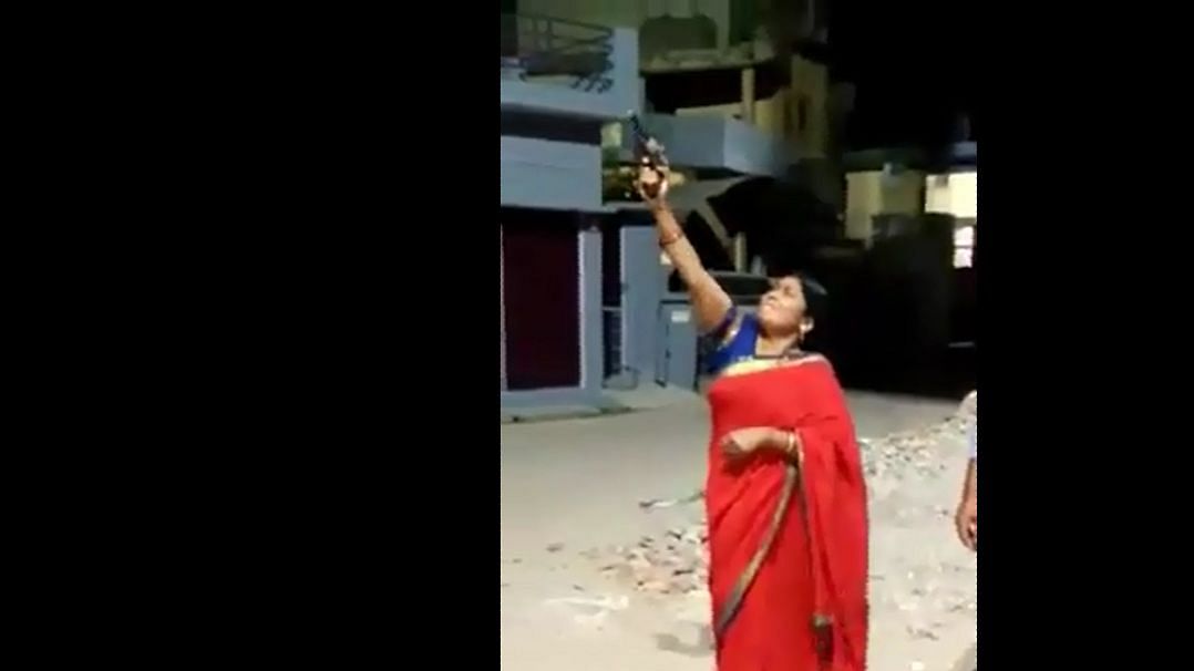 BJP leader from Balrampur Manju Tiwari seen firing a shot in a video.