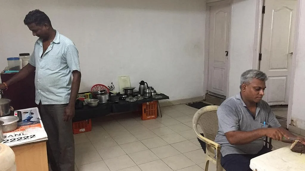 We provide them with groceries. So that they can cook their food.