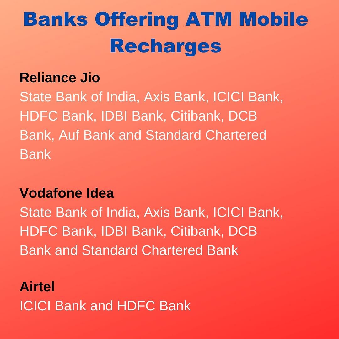 Telcos in India are offering their users the chance to recharge their numbers offline by using  ATM machines.