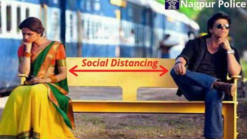 A still from Chennai Express, used to explain social distancing.&nbsp;