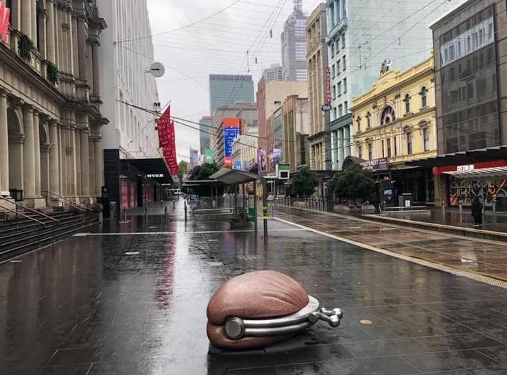 Empty streets in Melbourne.