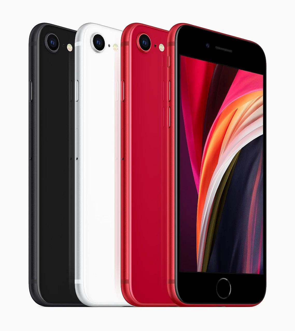 The iPhone SE comes in three colours: Black, Silver and Product(RED)