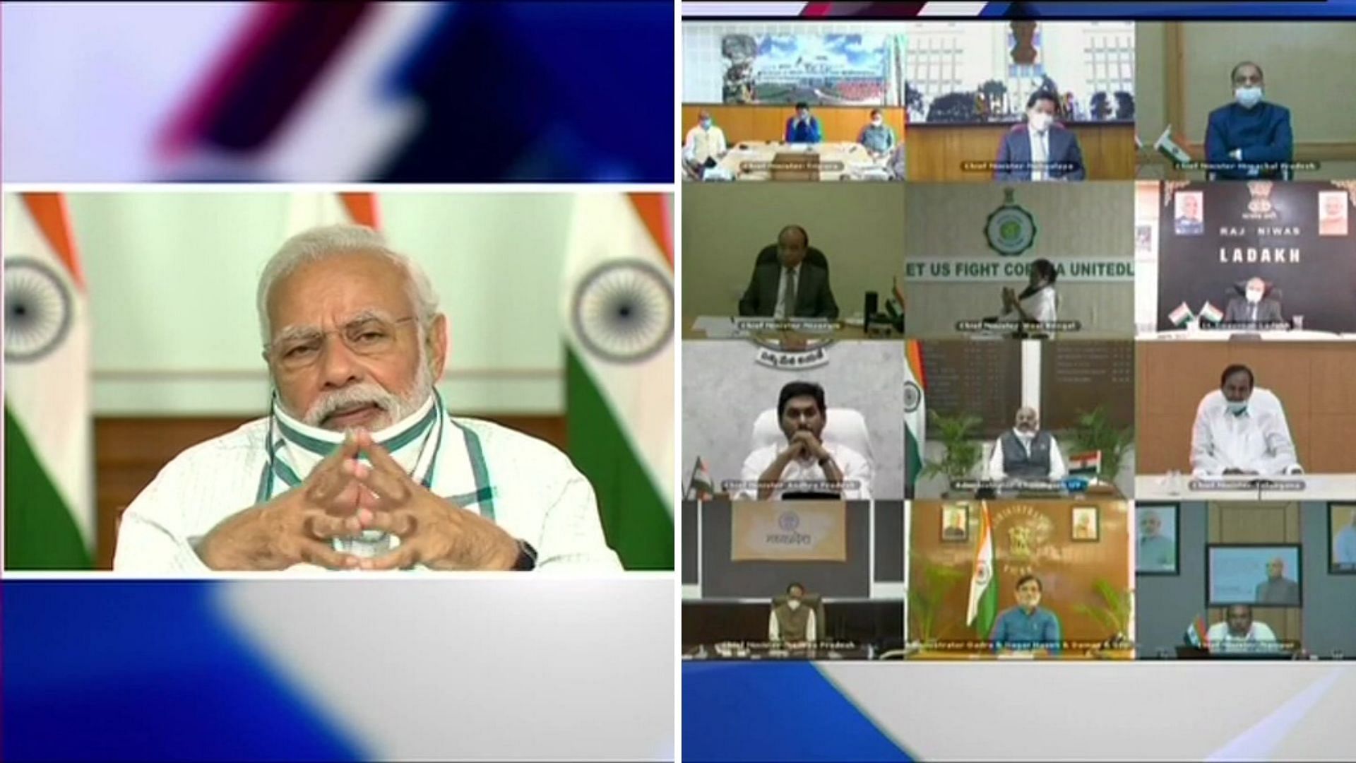 Prime Minister Narendra Modi and Home Minister Amit Shah on Monday, 27 April, interacted with chief ministers via video conference.