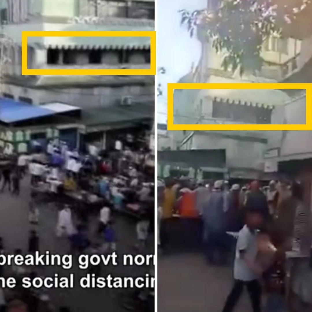 Video shared by News Outlets (L) and viral video (R)