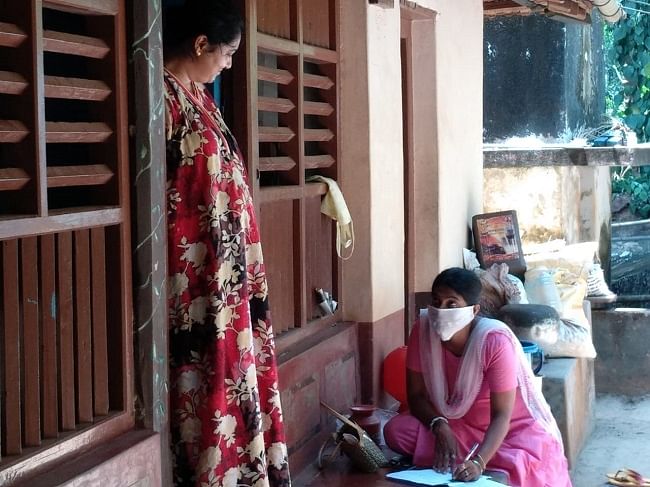 File photo of ASHA workere during coronavirus screening in Karnataka.
