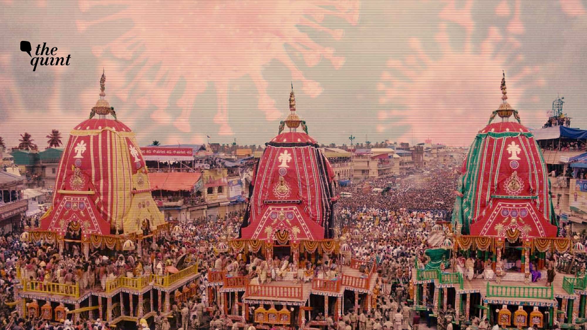 The Rath Yatra in Puri.