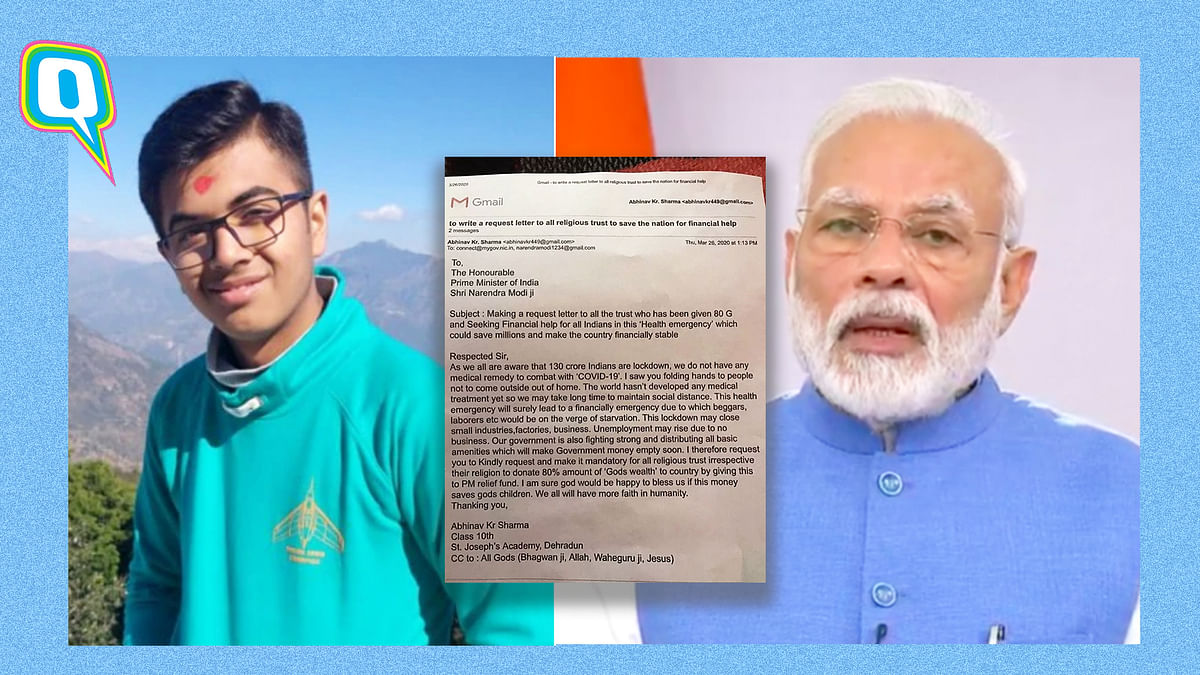 Use ‘God’s Wealth’ for COVID-19: Teenage Boy Writes Letter to PM
