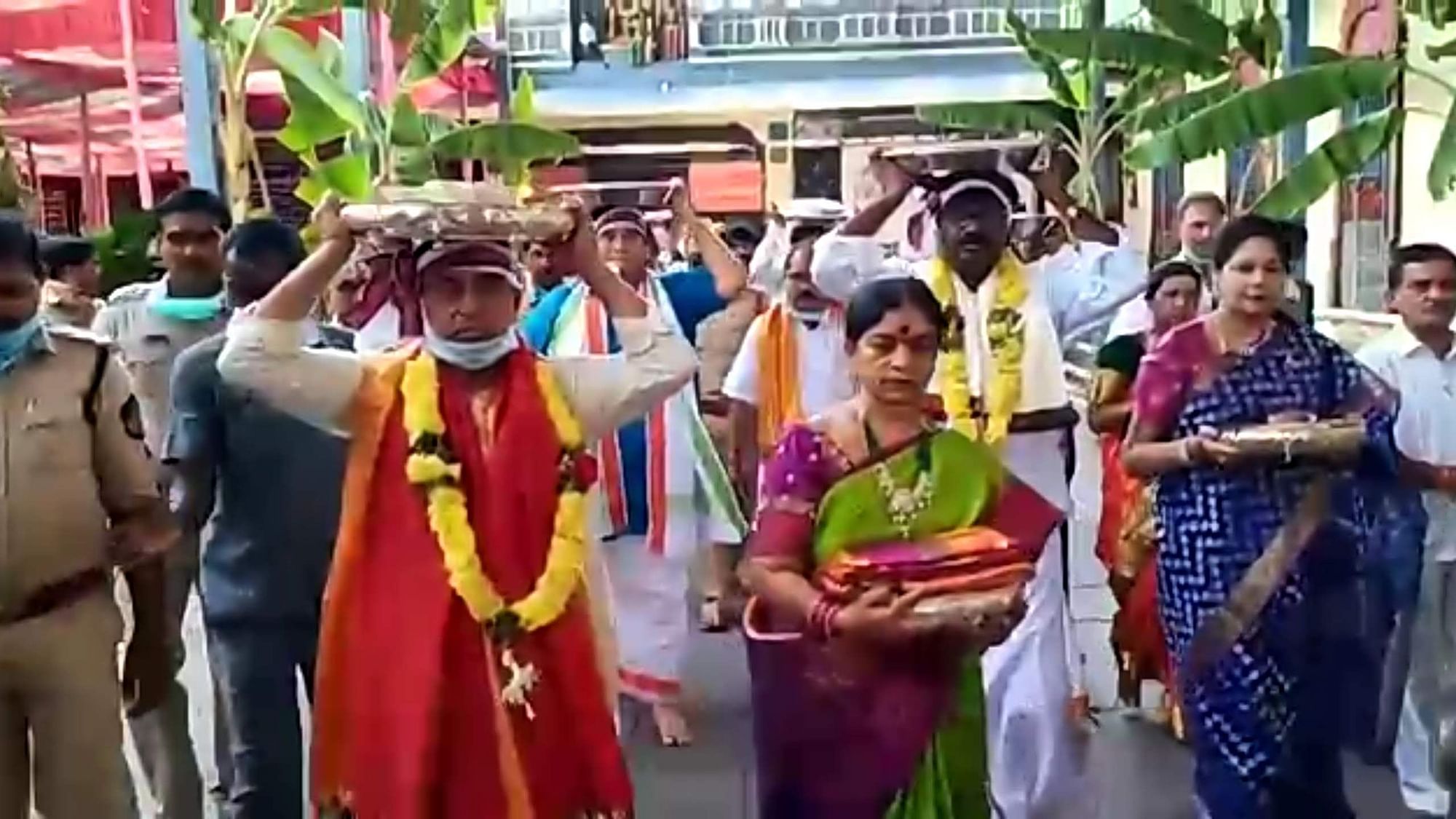  State Ministers Allola Indrakaran Reddy and Puvvada Ajay Kumar participated in Rama Navami celebrations held at Sri Sita Ramachandra Swamy Temple in Bhadrachalam.