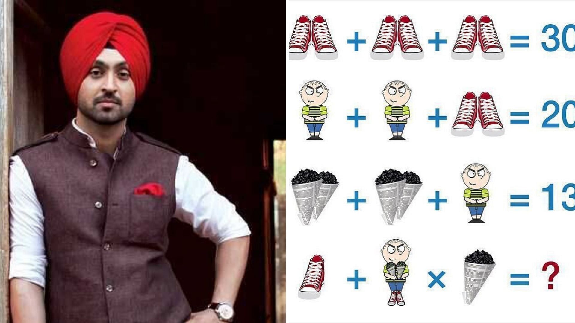 Diljit shared a math puzzle on Instagram and nobody seems to be getting the right answer.