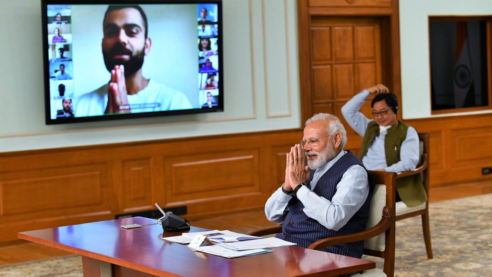 Prime Minister Narendra Modi spoke to Indian sportspersons asking them to help in the fight against coronavirus.