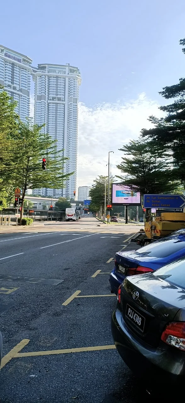 Empty streets of Kuala Lumpur.
