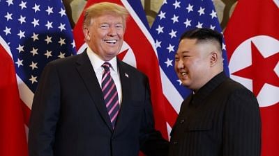 File photo of Donald Trump and Kim Jong Un.&nbsp;