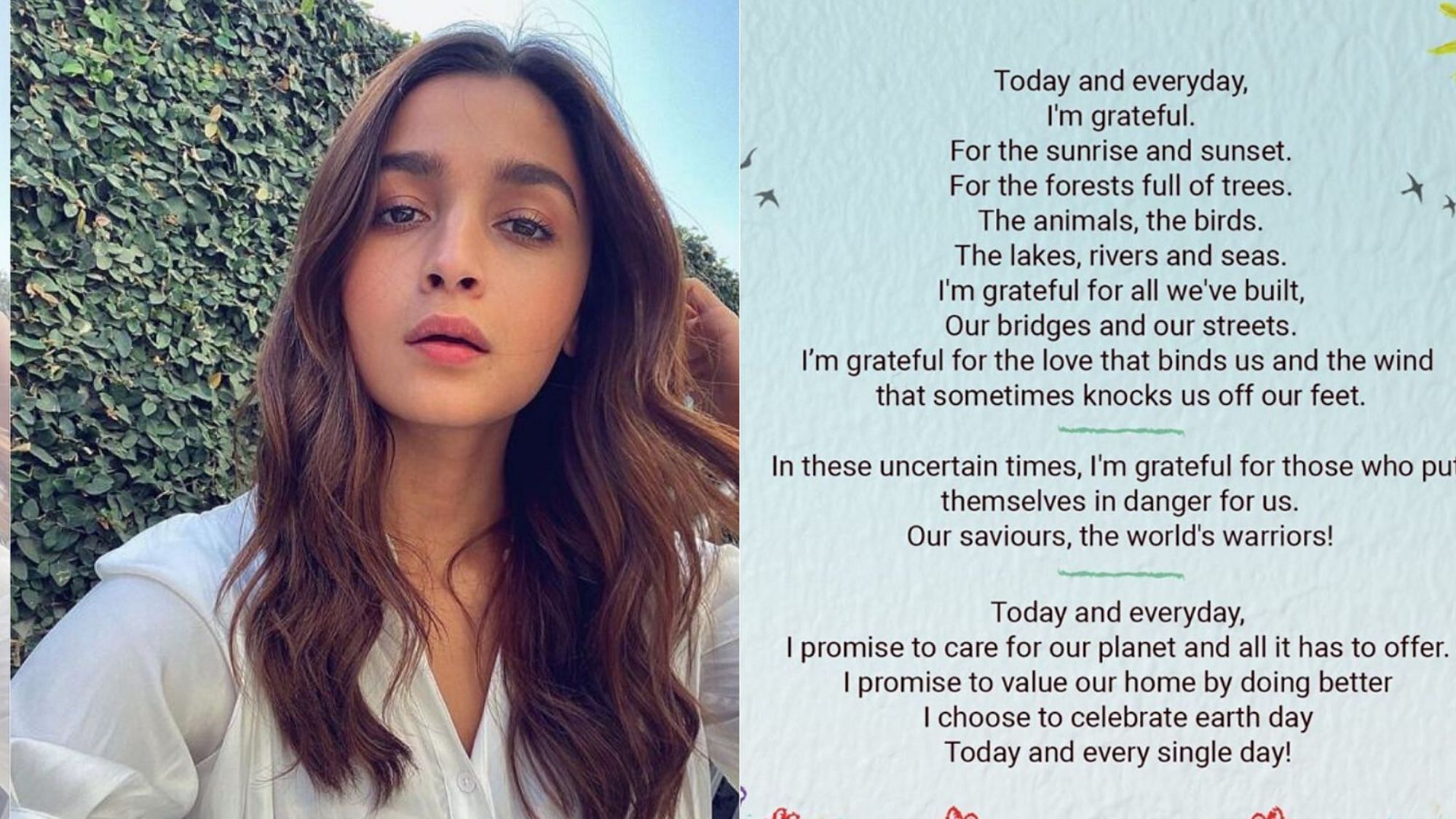 Alia Bhatt wrote a poem for Earth Day
