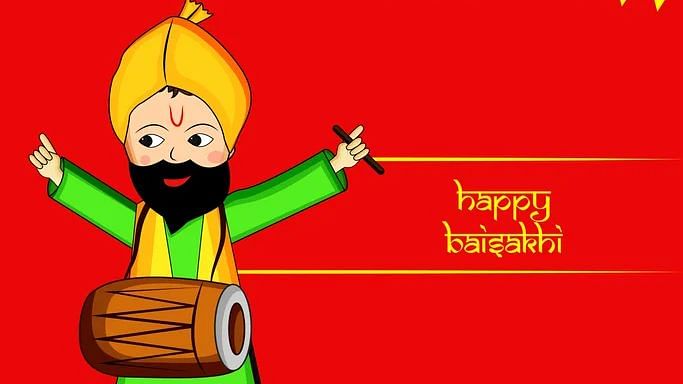Template banner with a happy baisakhi celebrations