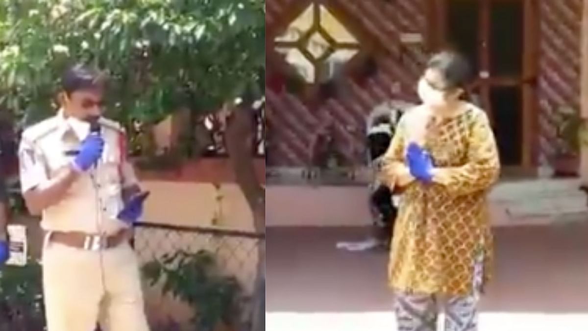 The police in Hyderabad decided to surprise a retired school teacher on her birthday amid the COVID-19 lockdown ,on the request of her son who lives in the United States.