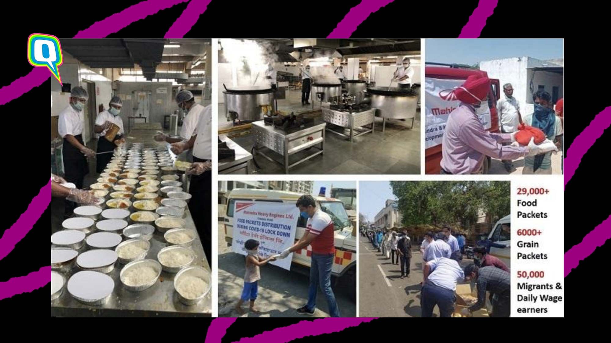 Mahindra group sets up ten kitchens to help those in need.&nbsp;