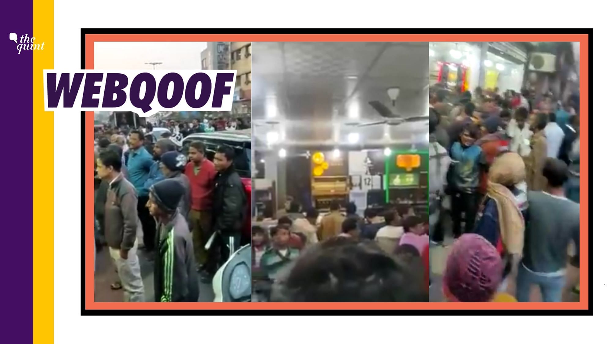 A viral video falsely claimed that it is a recent video and that people were seen flouting social distancing norms at a liquor shop in Delhi.