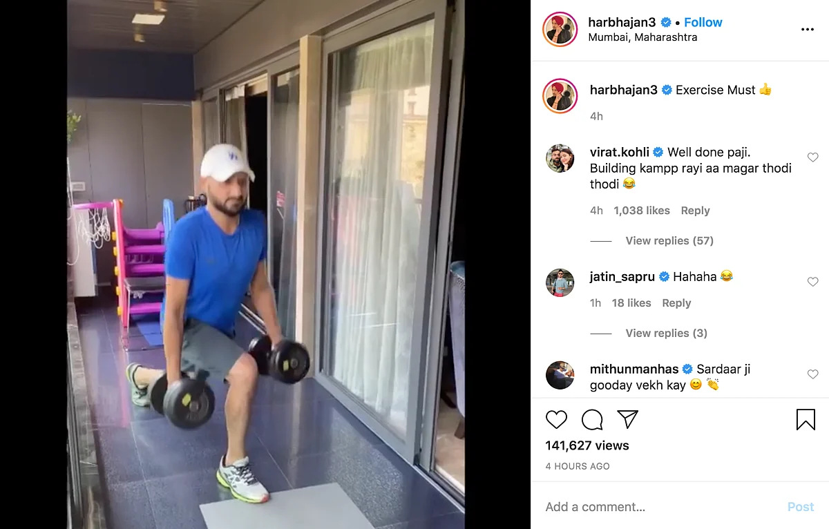 Kohli Trolls Harbhajan After Spinner Shares Work-Out Video