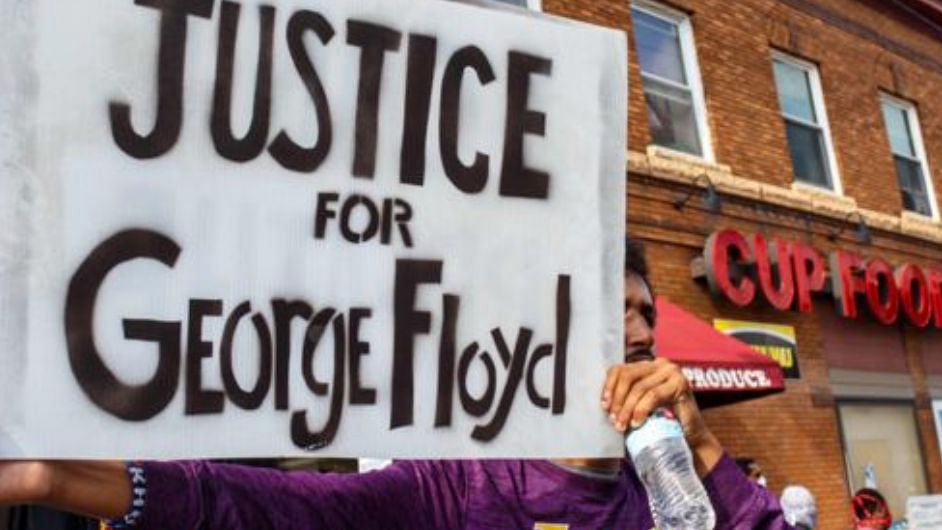 Protestors on the streets against the murder of George Floyd.